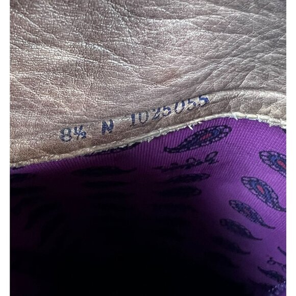 Vintage Zodiac Leather Boots Western Boho Mid-Calf Toe Taps Straps Brown 8.5 - Picture 12 of 12